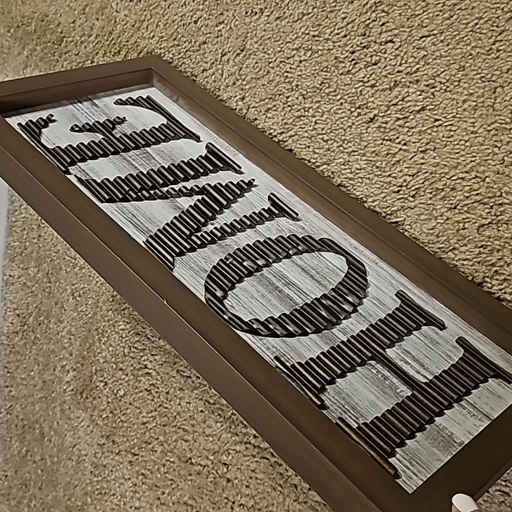Rustic Farmhouse "Home" Wall Decor Sign - Picture 3 of 8